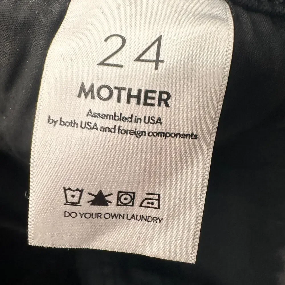 MOTHER DENIM NWT The Hustler Ankle Black Denim Jeans in Not Guilty // 00
